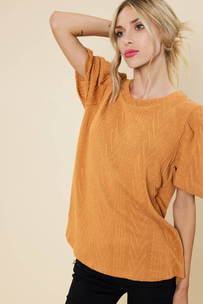 ST3032 - PUFF SLEEVE SWEATER KNIT TOP