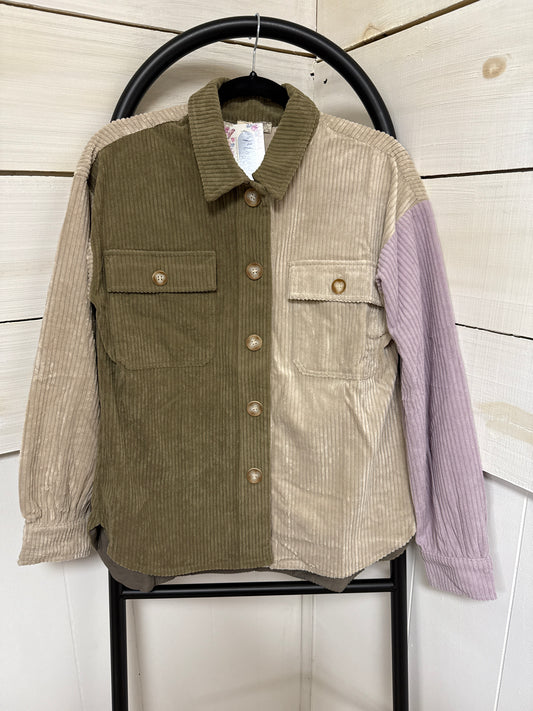 COLOR BLOCK CORDUROY JACKET