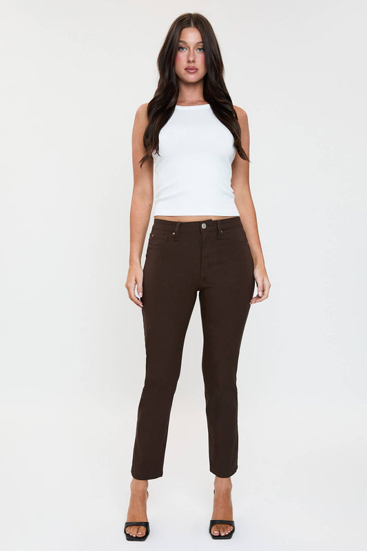 High Rise Hyperstretch Cropped Straight Pants-P041231