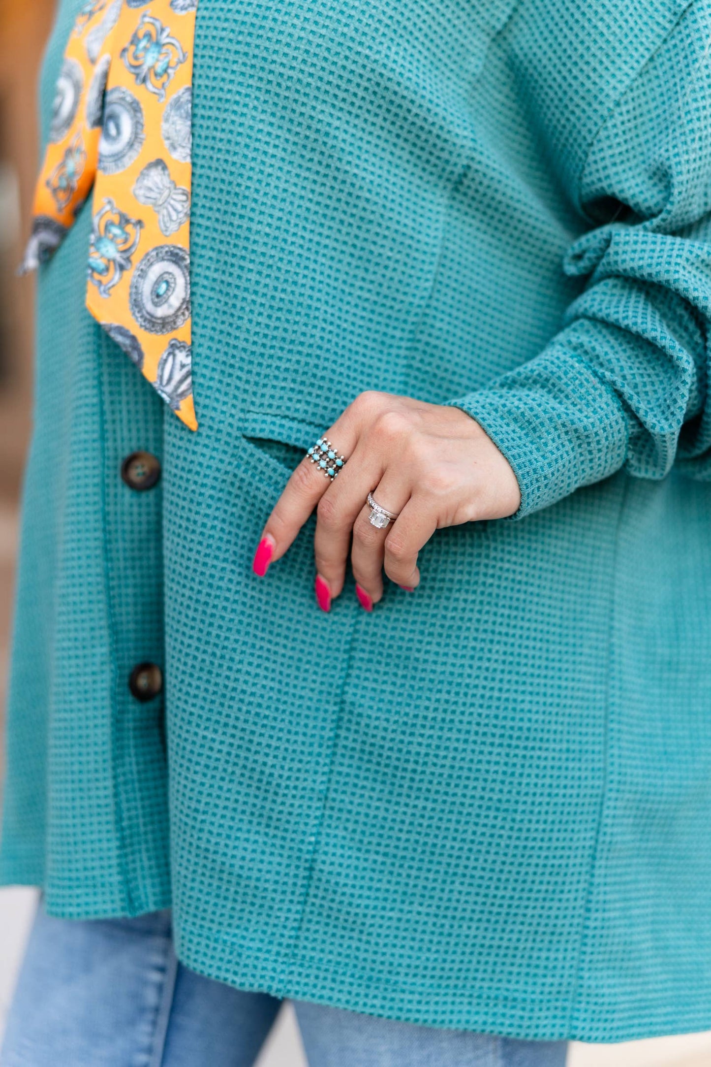 Two-Tone Charm Cardigan: Magenta / L