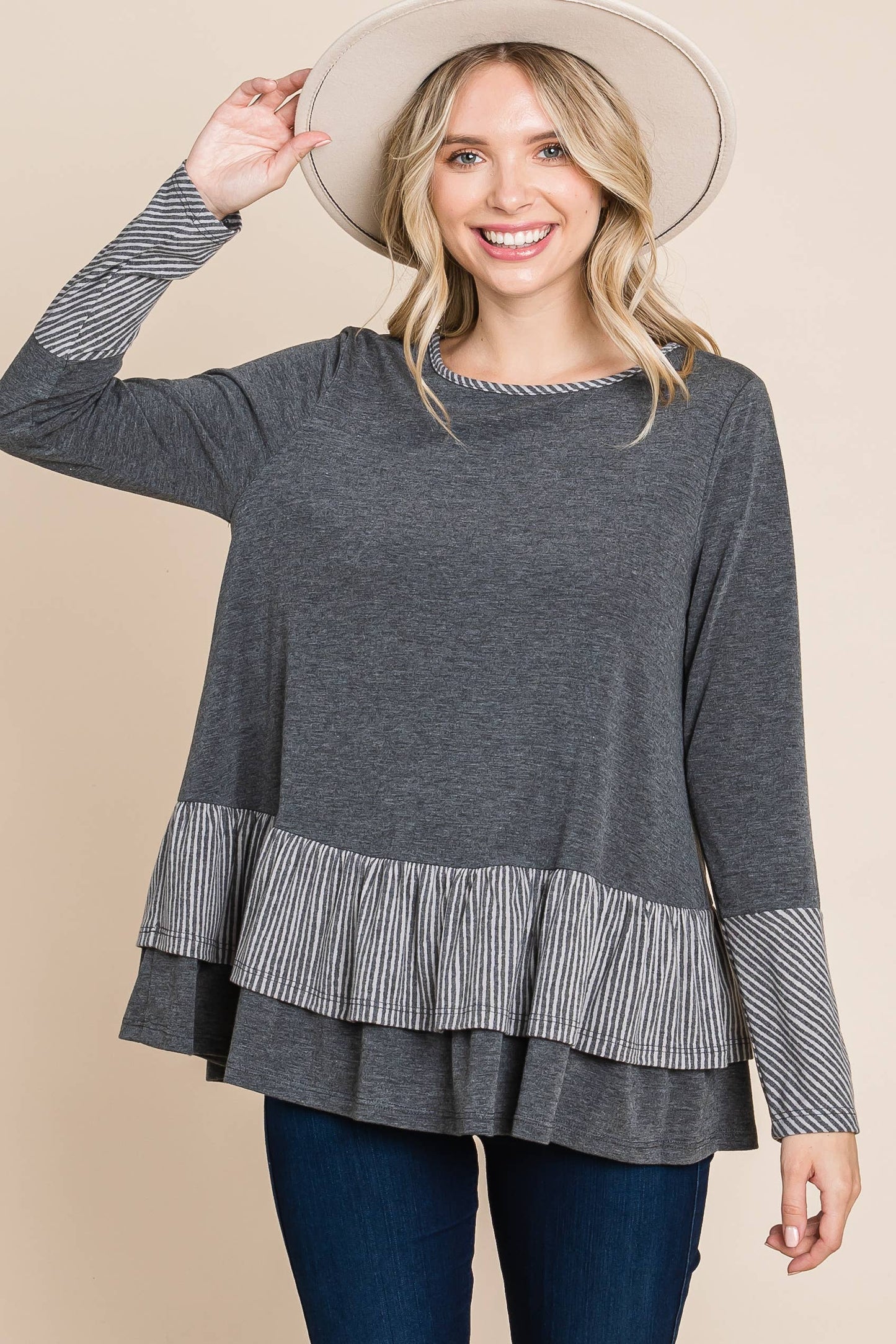 ETK-8635 Tiered Babydoll Top