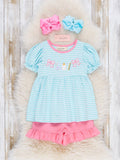 Classroom Bows Striped Cotton Ruffle Outfit