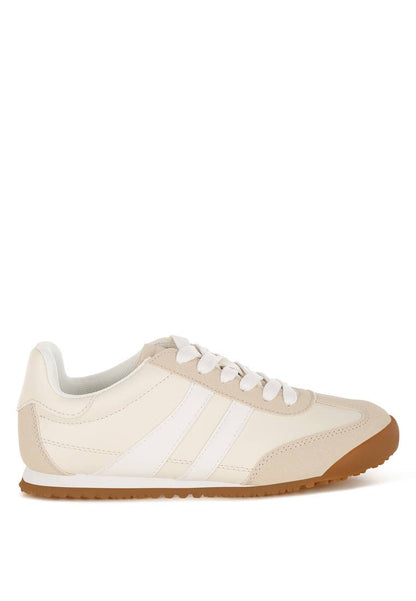 Peak Burn Casual Lace-Up Sneakers: Beige / US-7 / UK-5 / EU-38