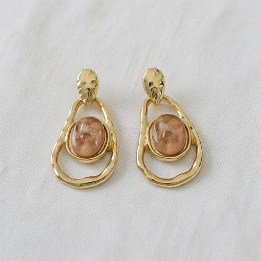 Geometric Vintage-Inspired Drop Earrings