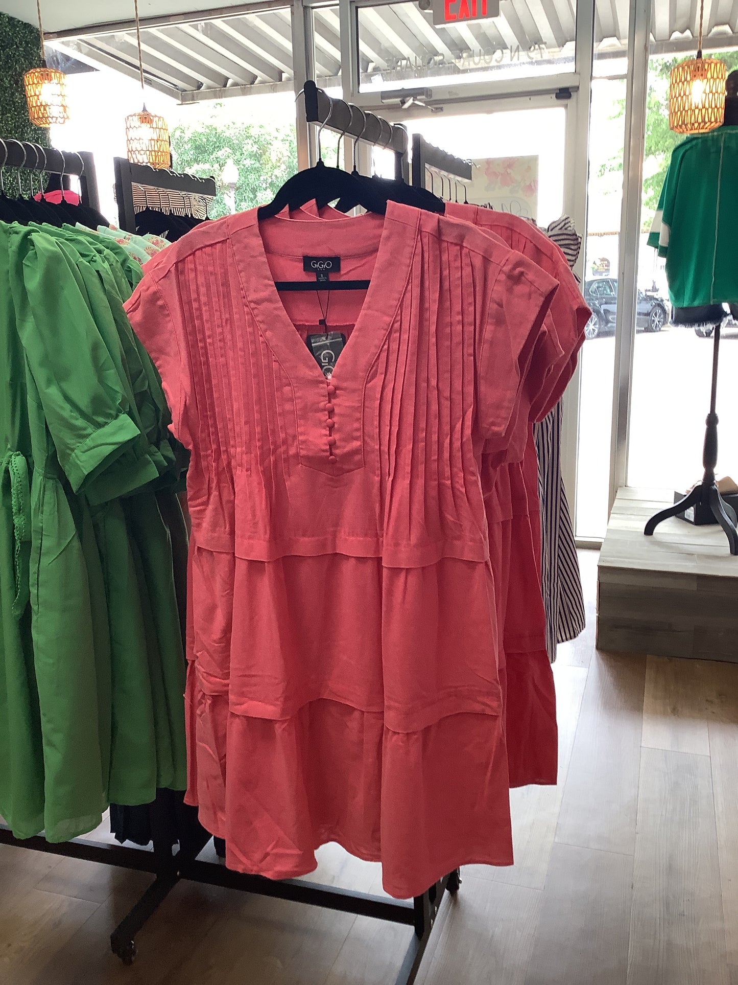 LINEN BUTTON DRESS