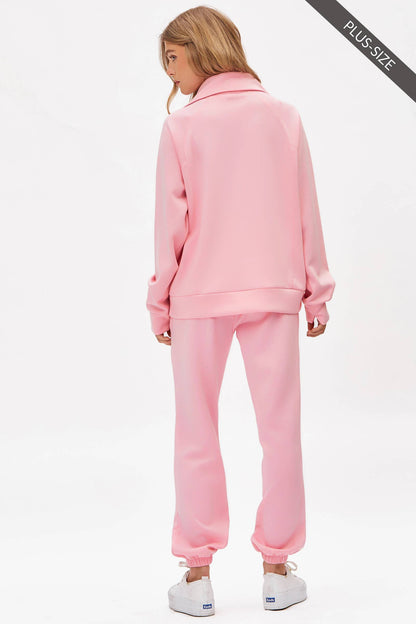 PLUS SIZE Quarter Zip Pullover + Jogger Modal Travel Set