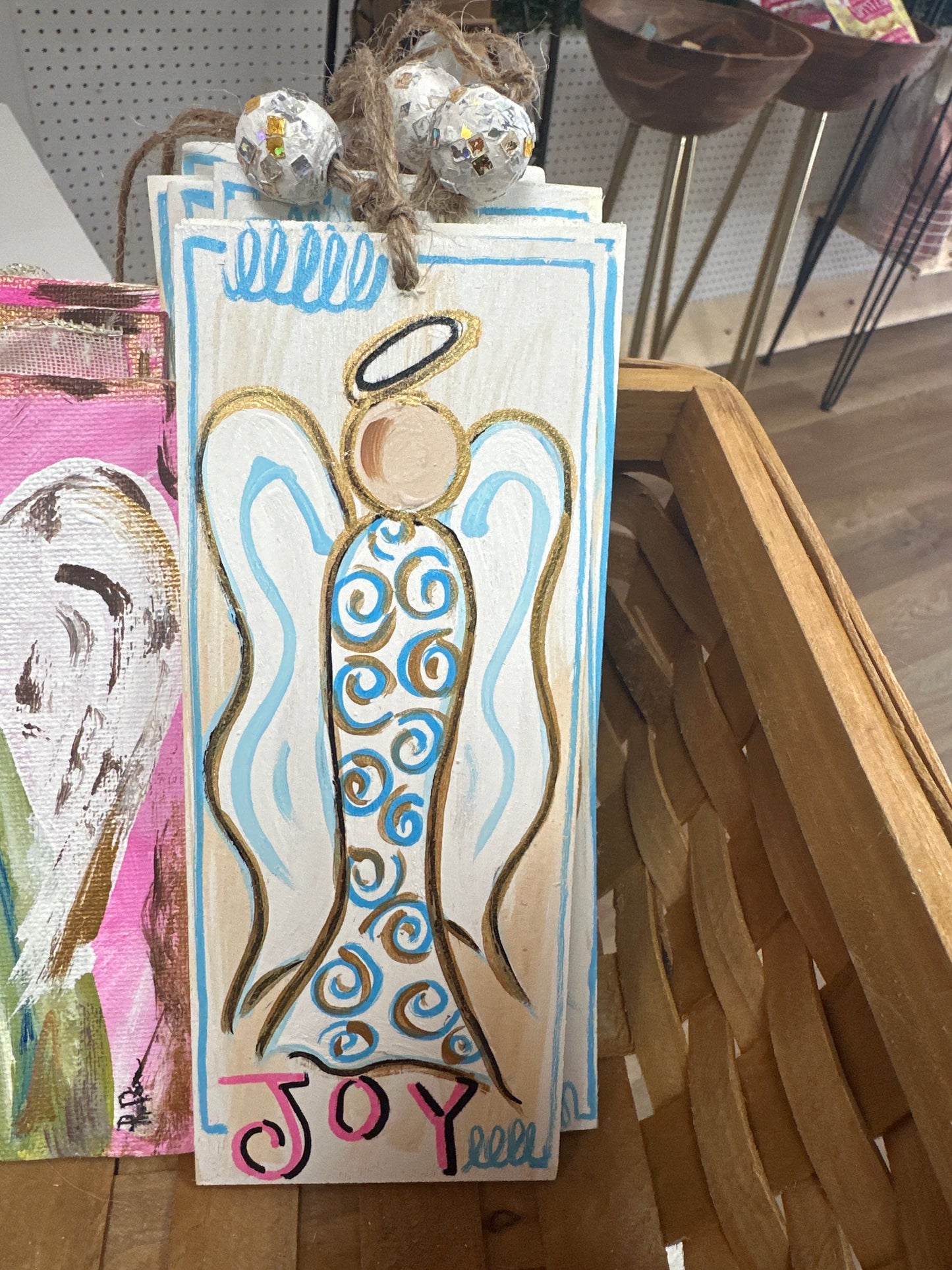 HANDPAINTED BLUE ANGEL ORNAMENTS