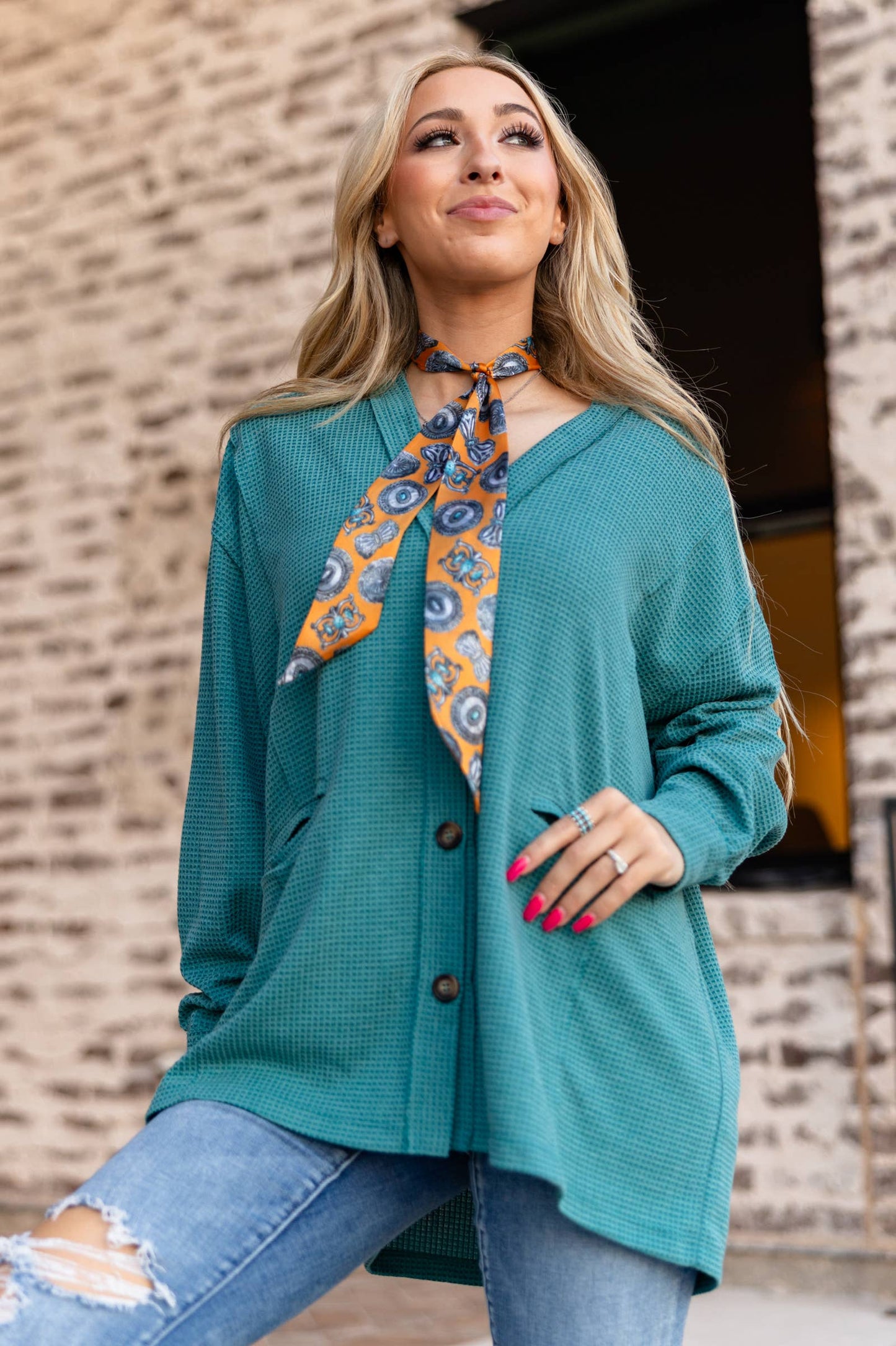 Two-Tone Charm Cardigan: Magenta / L