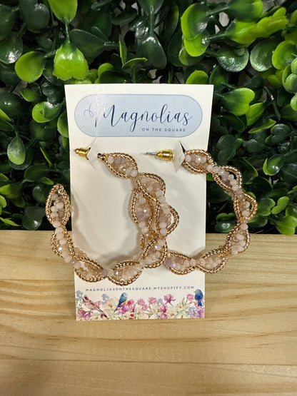 TWISTED BEAD HOOPS