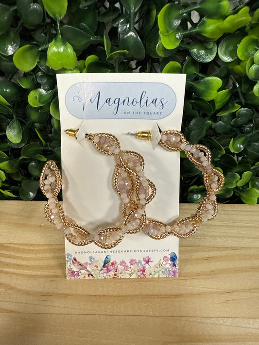 TWISTED BEAD HOOPS