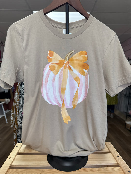PINK STRIPE PUMPKIN SHIRT