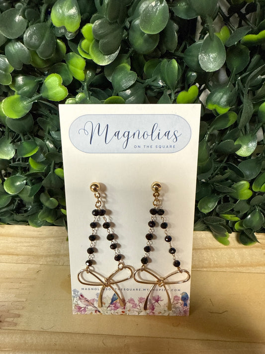 BEADED BOW EARRING