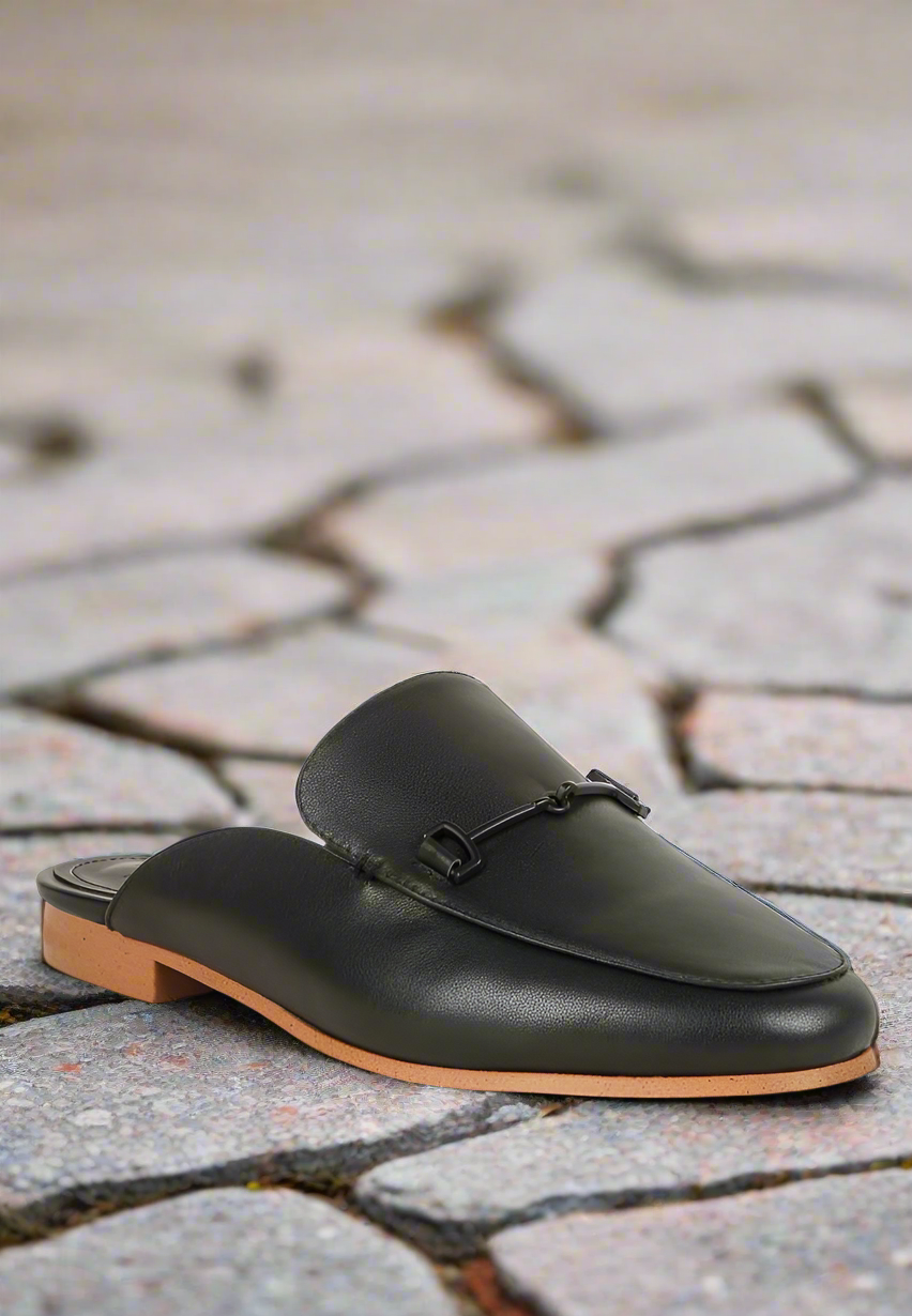 Kristy Horsebit Embellished Mules: BLACK / US-9 / UK-7 / EU-40