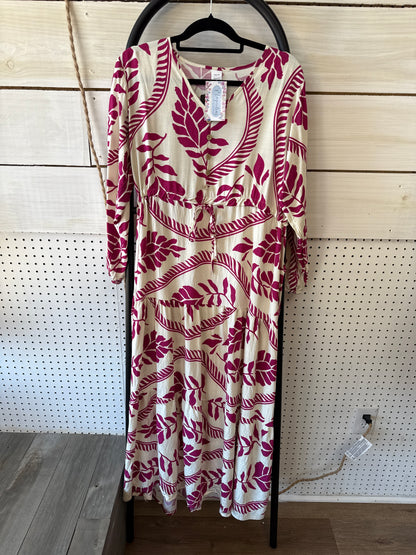 LEAF PRINTED MAXI DRESS