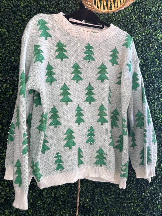 PEARL CHRISTMAS TREE SWEATER