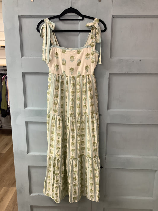 STRIPED FLORAL MAXI DRESS