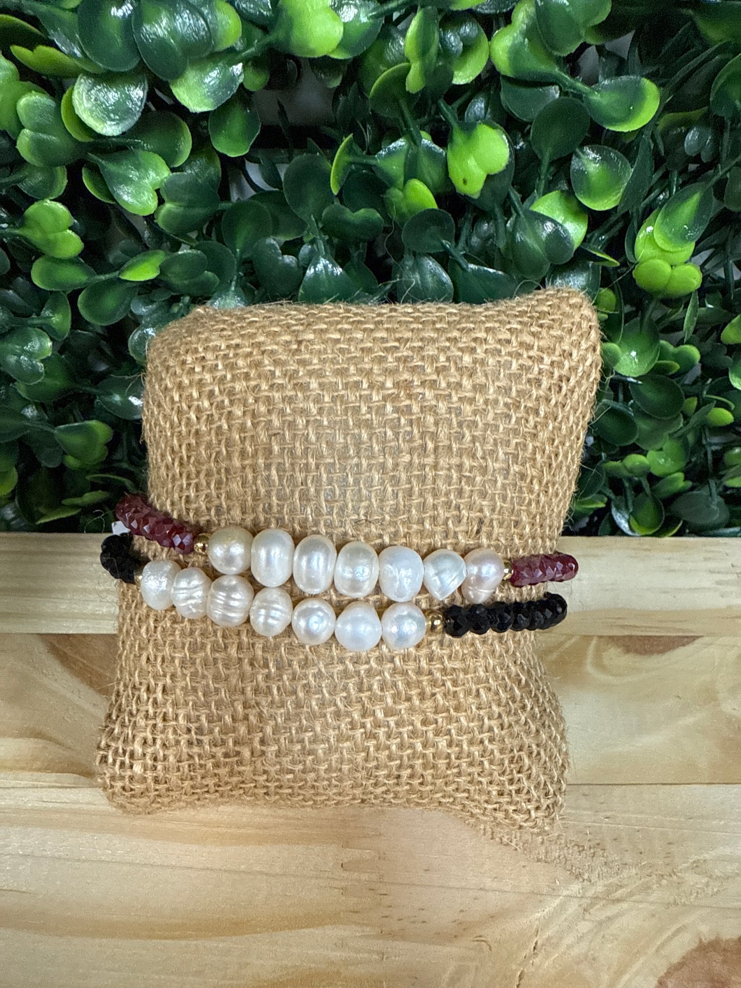 BEADED PEARL BRACELET DUO