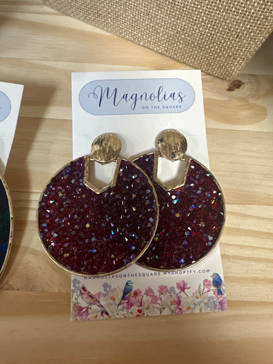RED STONE EARRINGS