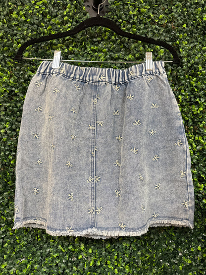 DENIM BOW SKIRT