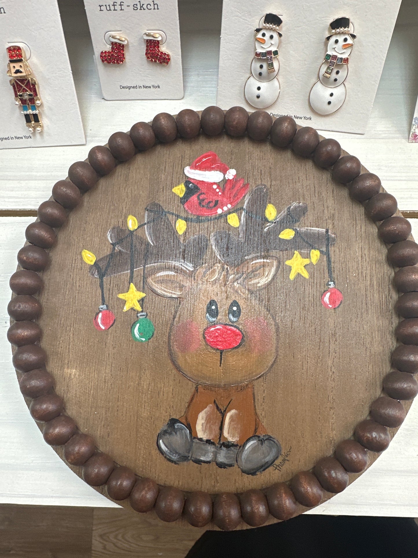 HANDPAINTED WOODEN BEAD TRAY