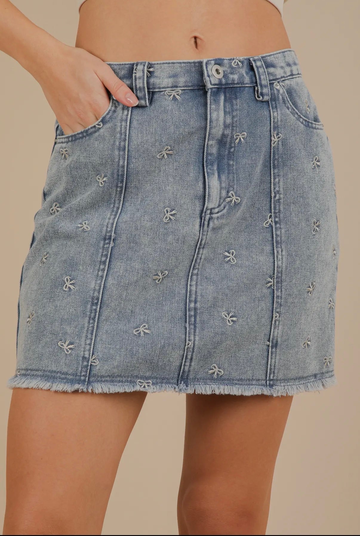 DENIM BOW SKIRT