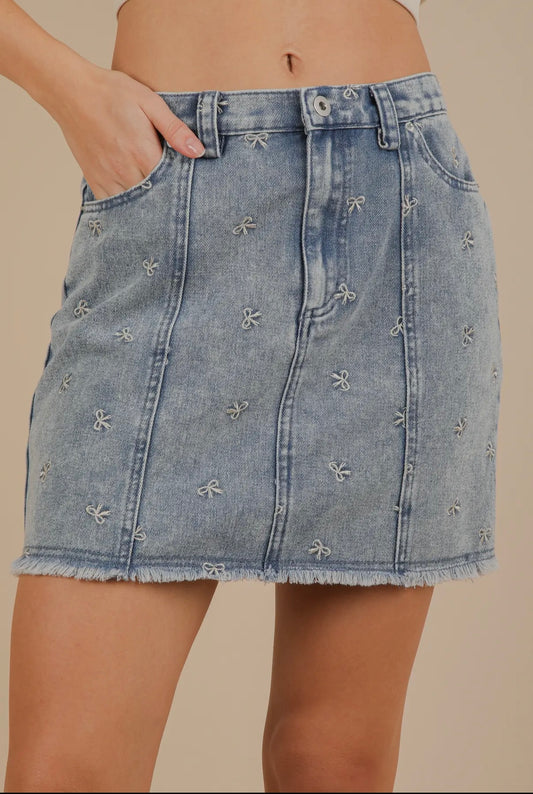 DENIM BOW SKIRT