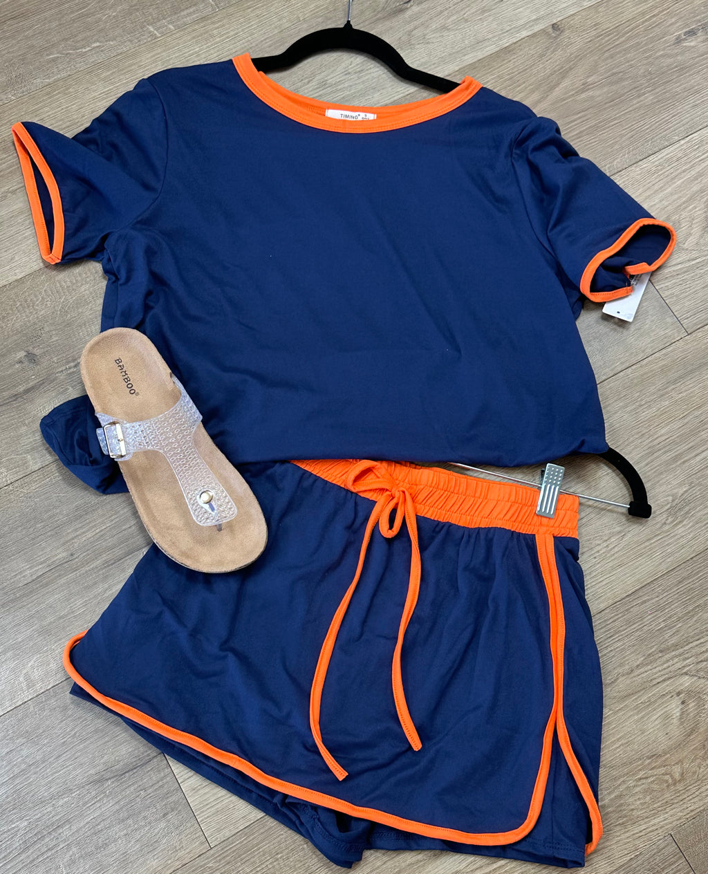 Contrast Trim Knit Game Day Skort Set