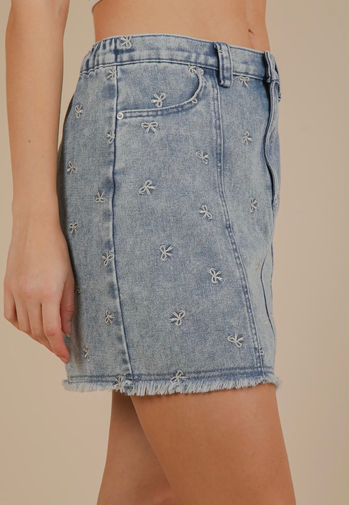 DENIM BOW SKIRT