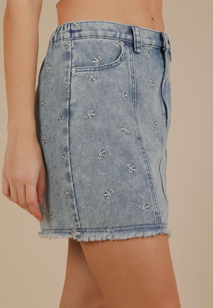DENIM BOW SKIRT