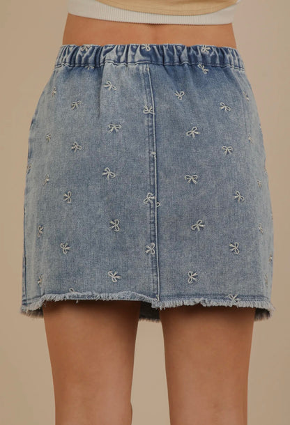 DENIM BOW SKIRT
