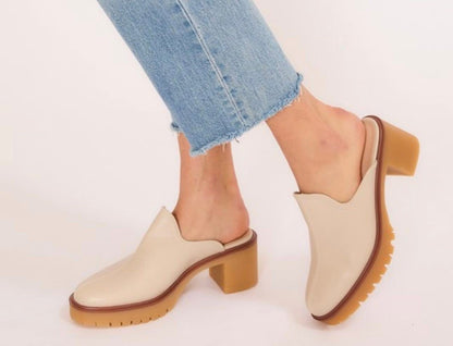 CHUNKY HEEL SLIP ON MULE