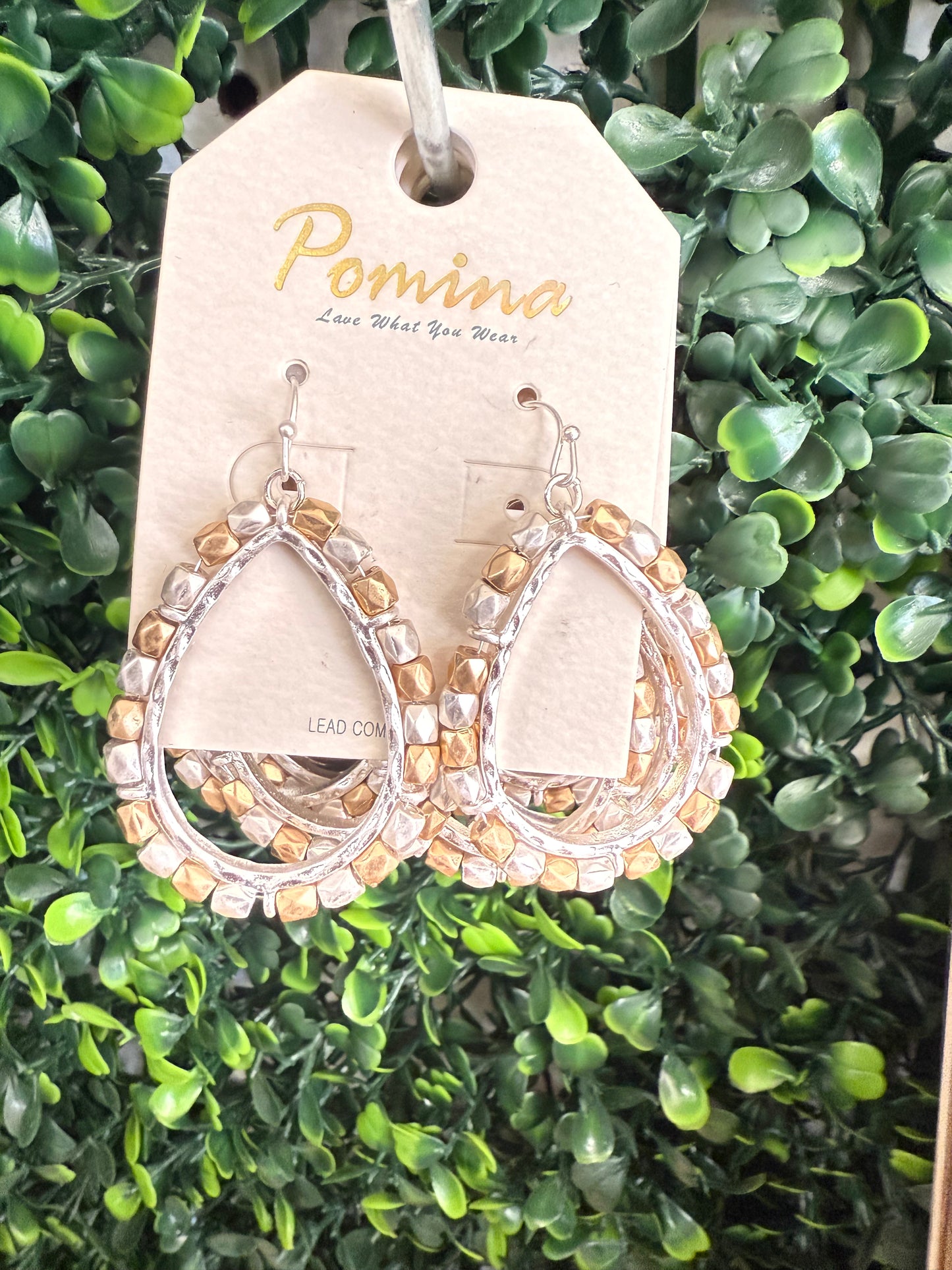 SILVER GOLD DANGLE EARRINGS