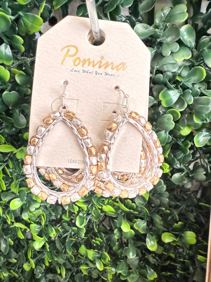 SILVER GOLD DANGLE EARRINGS