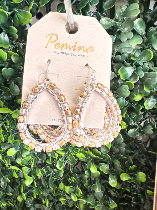 SILVER GOLD DANGLE EARRINGS