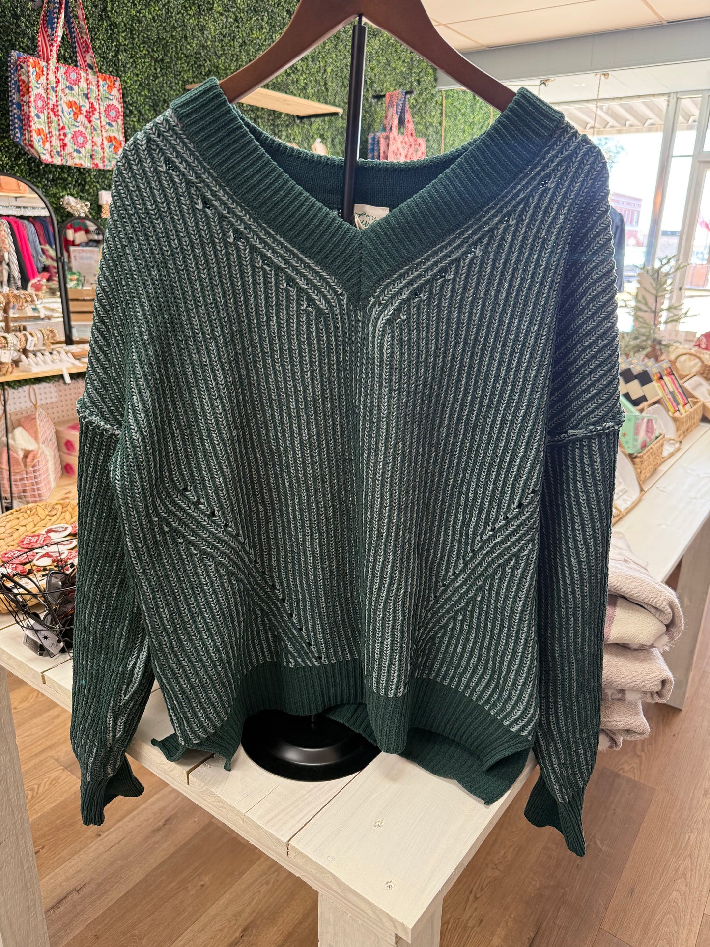 FOREST STRIPE KNIT SWEATER