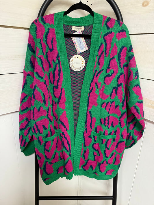 PINK LEOPARD CARDIGAN