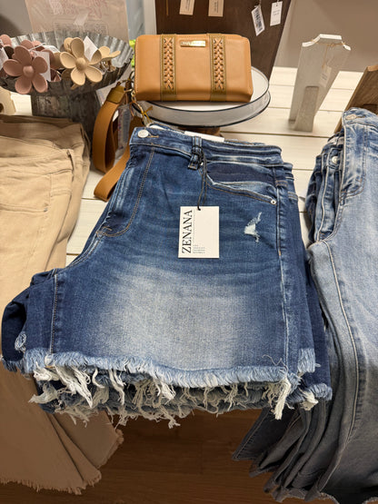 PLUS CUTOFF DENIM SHORTS