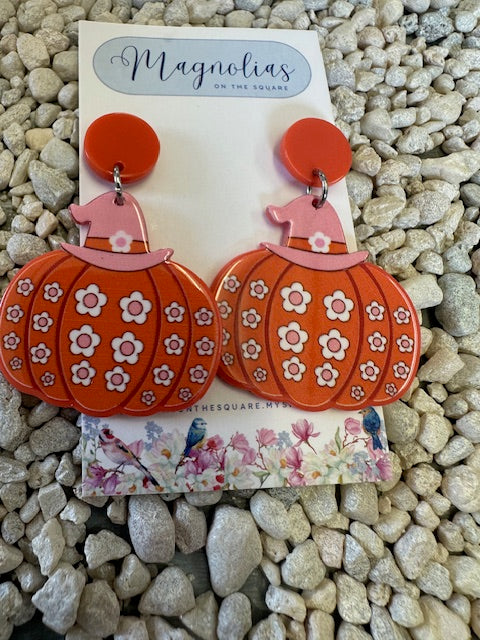 FLOWER POWER PUMPKIN EARRING