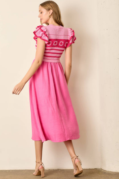 CROCHET MIDI DRESS