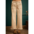 MID RISES CALLOP TRIM PATCH POCKET RUFFLED BOTTOM PANTS