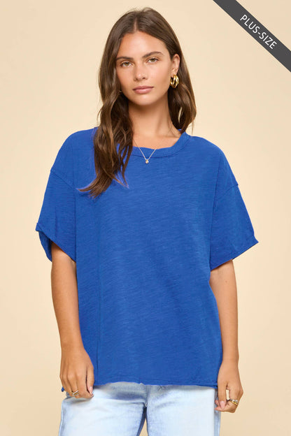 PLUS SIZE Short Sleeve Cotton Top