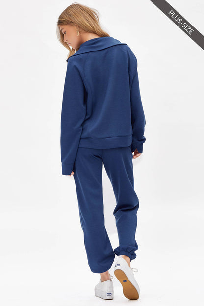 PLUS SIZE Quarter Zip Pullover + Jogger Modal Travel Set