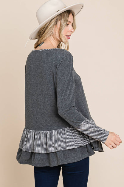 ETK-8635 Tiered Babydoll Top