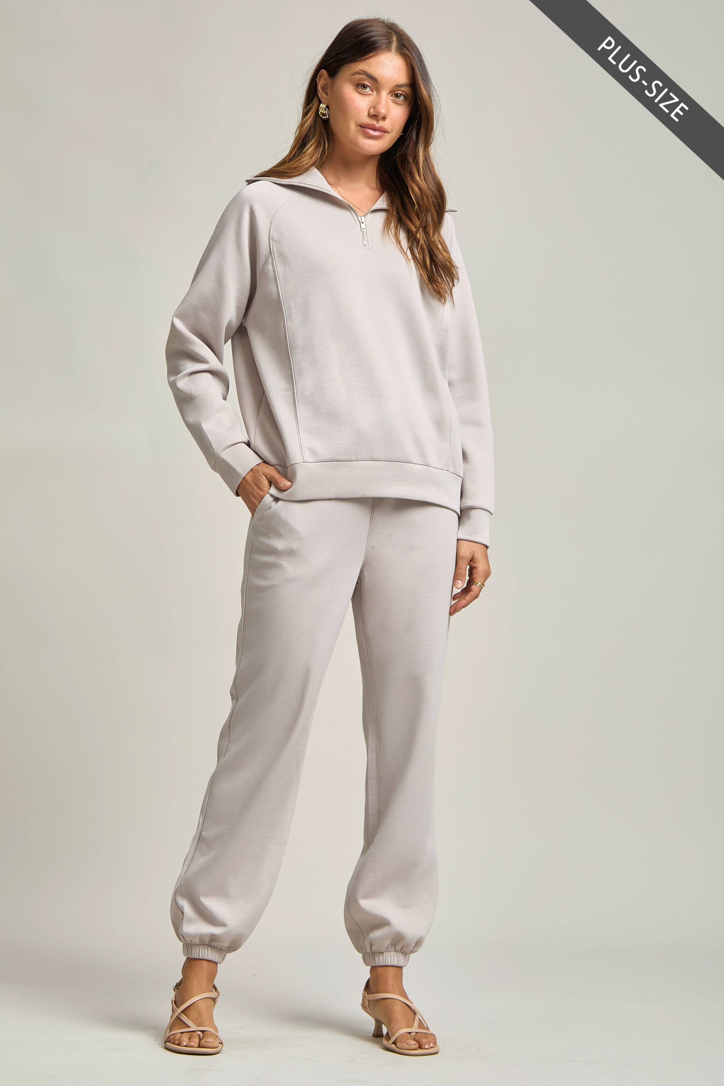 PLUS SIZE Quarter Zip Pullover + Jogger Modal Travel Set