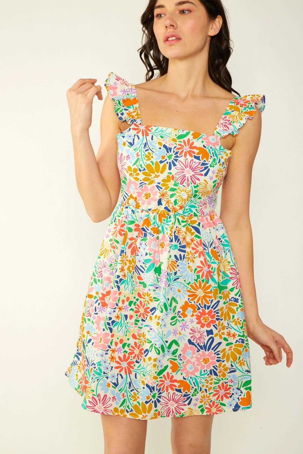 SD4408 - FLORAL PRINT COTTON POPLIN DRESS
