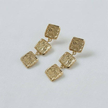 Geometric Long Drop Earrings with Elegant Flair