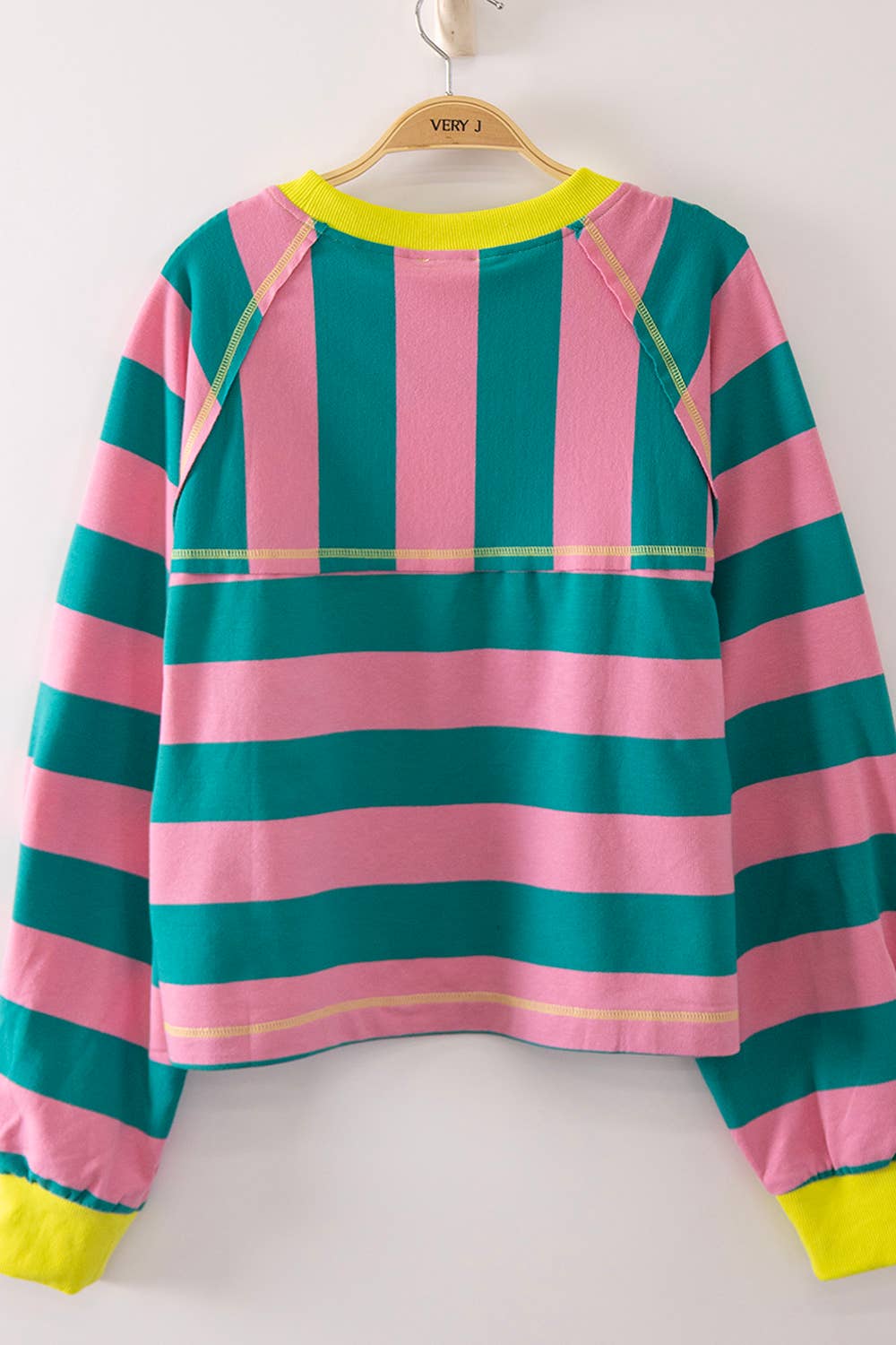 NT12828-Casual Stripe Cropped Top