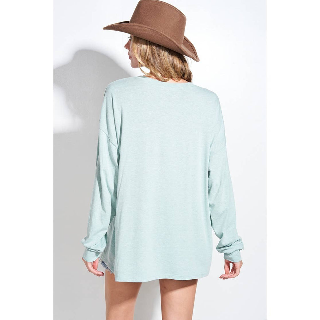 Falalala christmas tri-blend oversized top