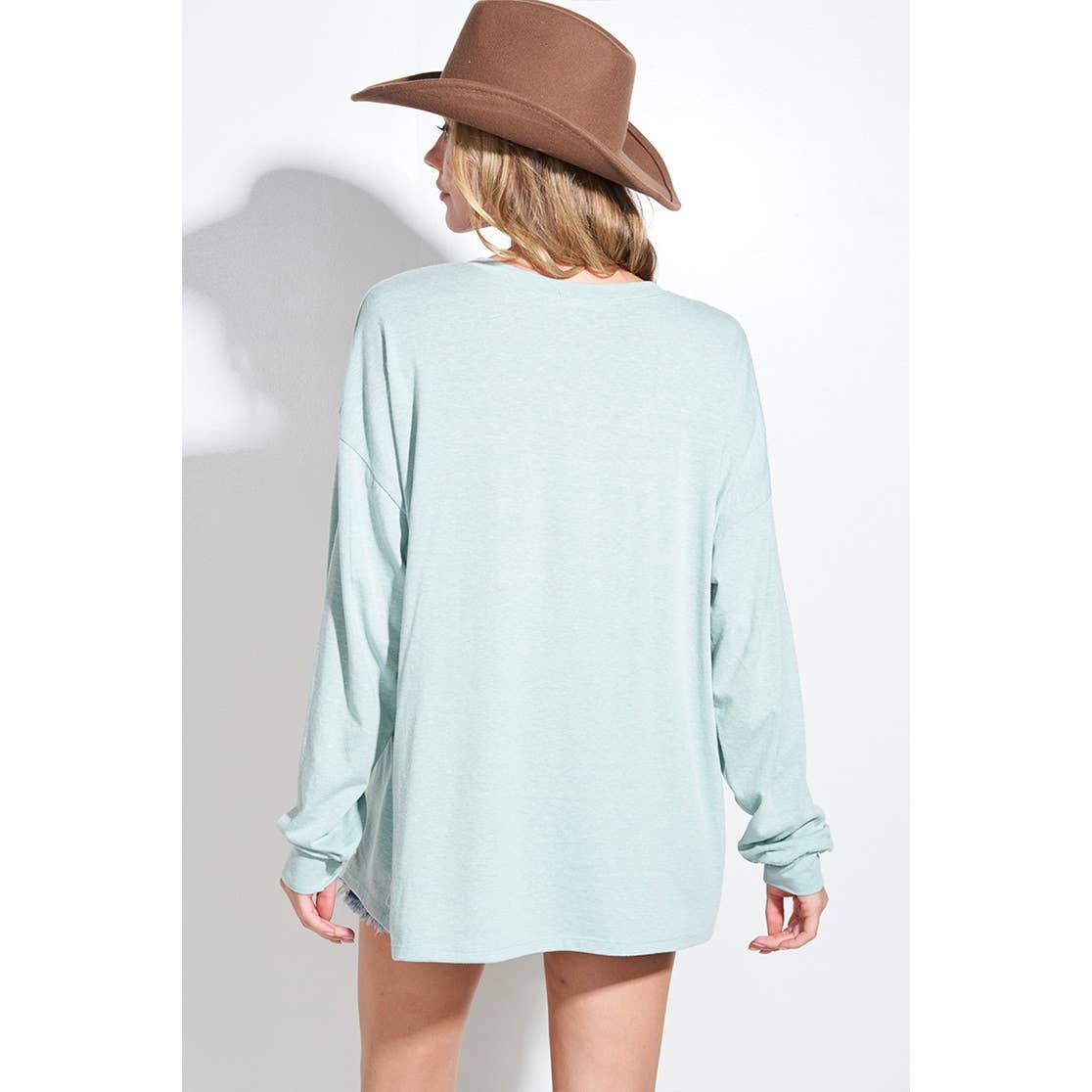 Falalala christmas tri-blend oversized top
