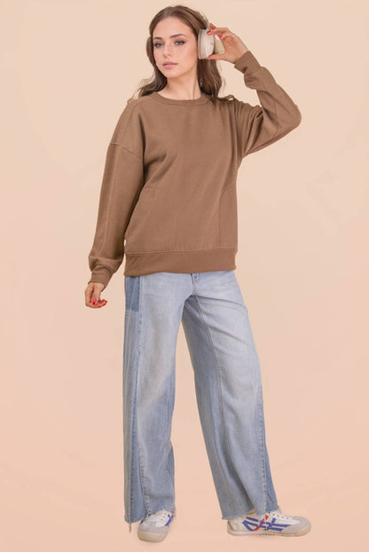 NT12385-Oversized Casual Comfy Solid Knit Top
